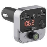 Just Wireless FM Transmitter with USB-C and USB-A Charging Port - Black