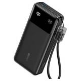 Anker 20000mAh 30W Power Bank - Black: USB-C & USB Ports, Built-In Cable, Rechargeable - Retail: $50