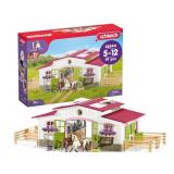 Schleich Horse Club - 97PC Riding Center Horse Toy Playset with Rider, 2 Horses, Barn and Farm Figurine Accessories for Girls and Boys - Interactive Play Figures - Realistic Kids Toys Ages 5+ | 42344 