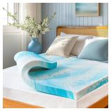 BestQi Innovation 3-Inch Queen Memory Foam Mattress Topper, Blue - Retail: $50