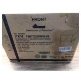 FM7220WN-N Tromso walnut finish wood mid century modern tapered legs 2 drawer nightstand - Retail: $160