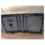 4 Feet Foldable Table, Portable Plastic Office Desk with Built in Handle, Steel Legs | Perfect for Party, Dining, Wedding, Events, Picnic Indoor, Outdoor, Camping, Utility, Folding