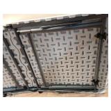 4 Feet Foldable Table, Portable Plastic Office Desk with Built in Handle, Steel Legs | Perfect for Party, Dining, Wedding, Events, Picnic Indoor, Outdoor, Camping, Utility, Folding