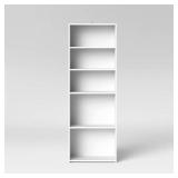 5 Shelf Bookcase White - Room Essentials: Modern Style, Wood Composite, Open Shelving, 71.18" Tall (Missing Screws) - Retail: $70