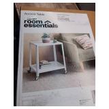 Metal Accent Rolling End Table Chalk White - Room Essentials - Retail: $65