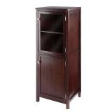 Winsome Wood Brooke Jelly Cupboard  2-Section Cabinet  Walnut - Retail: $95