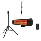 Tradesman 1500-Watt Electric Indoor/Outdoor Quartz Infrared Portable Space Heater w/Tripod Wall and Ceiling Mount, Black ( it does not work) - Retail: $159