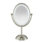 Conair Double-Sided LED Lighted 1x/7x Magnification Vanity Mirror Satin Nickel