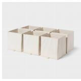Pack of 4 ,11" Fabric Bin 6pk - Natural - Brightroom - Retail: $100