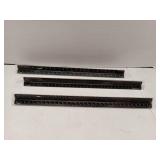 APPEARS NEW - 3 Pack Architectural Scale Ruler, 12 Inches Imperial Aluminum Architect Scale, Laser-Etched Triangular Drafting Ruler Drawing Ruler Tools for Architects, Engineers, Contractors, Black