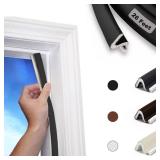 26 FT Door Frame Kerf Non-Adhesive Weather Stripping Seal Strip PU Foam, PE Cover, Groove Slot Installation for Large Gap, Sound Heat Insulation, Dust Water Prevention (26ft, Black, Flanged)