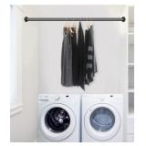 InStyleDesign 1.5 Premium Heavy Duty Adjustable Closet Rod and Socket Set - 28 to 48 inches - Black