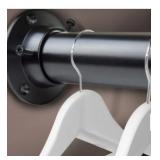 InStyleDesign 1.5 Premium Heavy Duty Adjustable Closet Rod and Socket Set - 28 to 48 inches - Black
