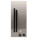 InStyleDesign 1.5 Premium Heavy Duty Adjustable Closet Rod and Socket Set - 28 to 48 inches - Black