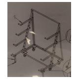 Industrial A-Frame Rolling Cart (Unknown Assembled Dimensions)