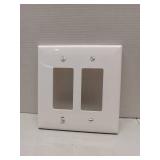 ENERLITES Double Decorator Switch Cover, Two Outlet Wall Plate, Oversized 2-Gang 5.50 x 5.50", Unbreakable Polycarbonate Thermoplastic, UL Listed, 8832O-W, White