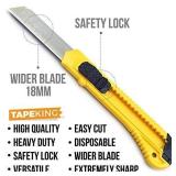FACTORY SEALED - 3 Pack, Tape King Utility Knife Set (36 Total) | 18mm Wide Blade Box Cutter | Retractable Design, Compact And Versatile for Home, Crafts, Warehouse, Cartons, Cardboard, Office Supplie