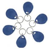 APPEARS NEW - 6 Pcs T5577 Writable RFID Card Rewrite 125khz Blank Key Fob Blue Contactless RFID Proximity Key Fobs Compatible with 1386 1326 H10301 Format RFID Readers Writer and Access Control System
