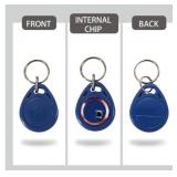 APPEARS NEW - 6 Pcs T5577 Writable RFID Card Rewrite 125khz Blank Key Fob Blue Contactless RFID Proximity Key Fobs Compatible with 1386 1326 H10301 Format RFID Readers Writer and Access Control System