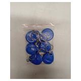 APPEARS NEW - 6 Pcs T5577 Writable RFID Card Rewrite 125khz Blank Key Fob Blue Contactless RFID Proximity Key Fobs Compatible with 1386 1326 H10301 Format RFID Readers Writer and Access Control System