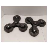 Stair Climbing Wheels Replacement 8 Inch, 2 Pack Rubber Foaming Shopping Cart Tri-Wheels Repair for Folding Rolling Laundry Grocery Cart, Black