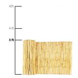Natural Bamboo Fencing Decorative Rolled Fence Panel 0.75 in D x 3 ft H x 8 ft L