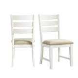 APPEARS NEW - Picket House Furnishings Barrett Ladder Back Side Chair Set in Cottage White (1 Chair Included)  - Retail: $350