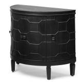 Mercana Romers II 18L x 38W Black Wood 4 Door Patterned Accent Cabinet