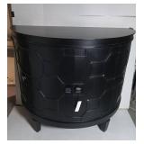 Mercana Romers II 18L x 38W Black Wood 4 Door Patterned Accent Cabinet