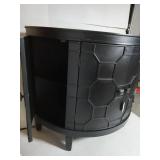 Mercana Romers II 18L x 38W Black Wood 4 Door Patterned Accent Cabinet