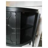 Mercana Romers II 18L x 38W Black Wood 4 Door Patterned Accent Cabinet
