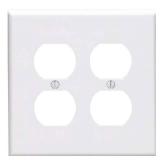 FACTORY SEALED - Leviton PJ82-W White Midway Nylon 3/8 Two Gang Duplex Receptacle Wall Plate