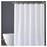 FACTORY SEALED - Amazon White Shower Liner Cloth Waterproof, White Shower Curtain Liner Fabric with Weighted Stones, Washable Shower Curtain and Liner 2-in-1, 120G Heavy Duty, 12 Grommet Holes, 72 x 7