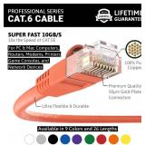InstallerParts CAT6 Cable UTP Booted - Orange, 30 FT, 30 Pack - Professional Series - 10Gbps, Cat6 Patch Cable, Network, Internet  - Retail: $128