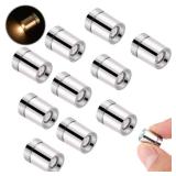 APPEARS NEW - 10pcs LED Mini Lights, Small Led Lights for Dollhouse Silver Plastic Battery Included Doll House Electric Lights for Paper Lantern Party Decoration Crafts Dollhouse Accessories