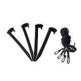 APPEARS NEW - Replacement Yard Inflatable 8 Plastic Stakes 5.75 and 4 59" Nylon Tethers with Hooks for Outdoor Chirstmas Inflatables Home Lawn Yard Garden Holiday Inflatable Decorations