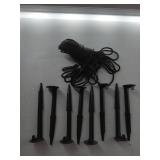 APPEARS NEW - Replacement Yard Inflatable 8 Plastic Stakes 5.75 and 4 59" Nylon Tethers with Hooks for Outdoor Chirstmas Inflatables Home Lawn Yard Garden Holiday Inflatable Decorations