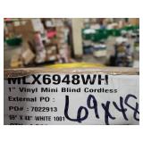 1in Vinyl Blinds 69inx48in (White) - Lot of 6