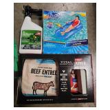 Mixed Lot - Pool Float, Weed Killer, and Dog Food