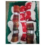 Holiday Sherpa Fleece Throw Blankets - 50x60 inches