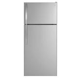 GE - 17.5 Cu. Ft. Top-Freezer Refrigerator with Edge-to-Edge Glass Shelves - Stainless Steel - Model GIE18GSNRSSl