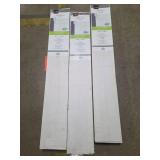 (3) Champion White Cordless Blinds, (3) Living Accents White Cordless Blinds, (2) Lotus and Windoware White Cordless Blinds, (6) Prime-Line Bi-Folding Door Track and Hardware Kit. - Set of 14