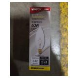 Satco A3684 60W 130V B10 Clear E12 Candelabra Base Incandescent Bulb - 5 Cases, 25 Per Box