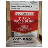 Lotus & Windoware Cordless 2"  Faux Wood Room Darkening Horizontal Blind  69.5  Width x 60  Length  Soft White  Smooth - 2 Blinds Total