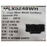 (1) Lotus & Windoware Cordless 2"  Faux Wood Room Darkening Horizontal Blind & (4) Lotus & Woodware Cordless 1" Vinyl Blinds