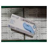 10 Boxes of AMMEX Blue Nitrile Disposable Exam Gloves - 3 Mil - Large - 100/Box