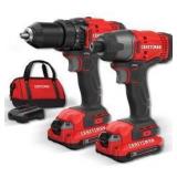 CRAFTSMAN V20 MAX Cordless Drill and Impact Driver, Power Tool Combo Kit with 1 Battery and Charger (CMCK200C2AM) (B07K2KN7D7)