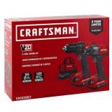 CRAFTSMAN V20 MAX Cordless Drill and Impact Driver, Power Tool Combo Kit with 1 Battery and Charger (CMCK200C2AM) (B07K2KN7D7)