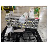 Industrial Hardware Storage Bin Unit with Uncut Keys and Plastic Bags