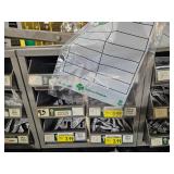 Industrial Hardware Storage Bin Unit with Uncut Keys and Plastic Bags